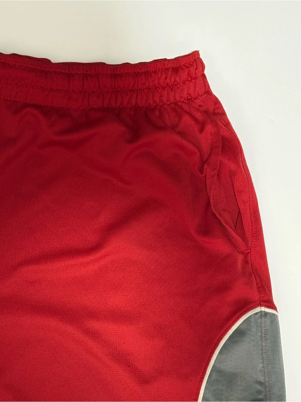 Jordan Red Men’s Athletic Basketball Shorts with White Accents